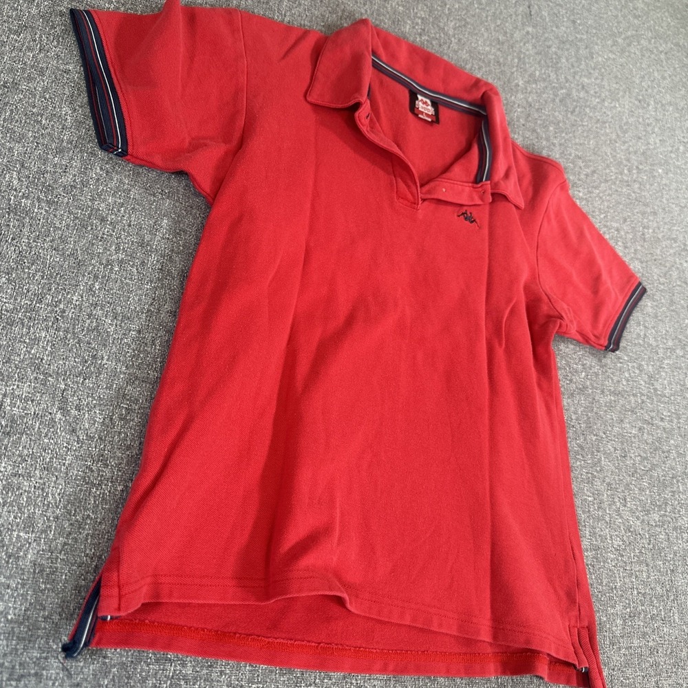 Kappa Polo Shirt Mens Kids Red Omini Logo Short Sleeve Cotton Preppy